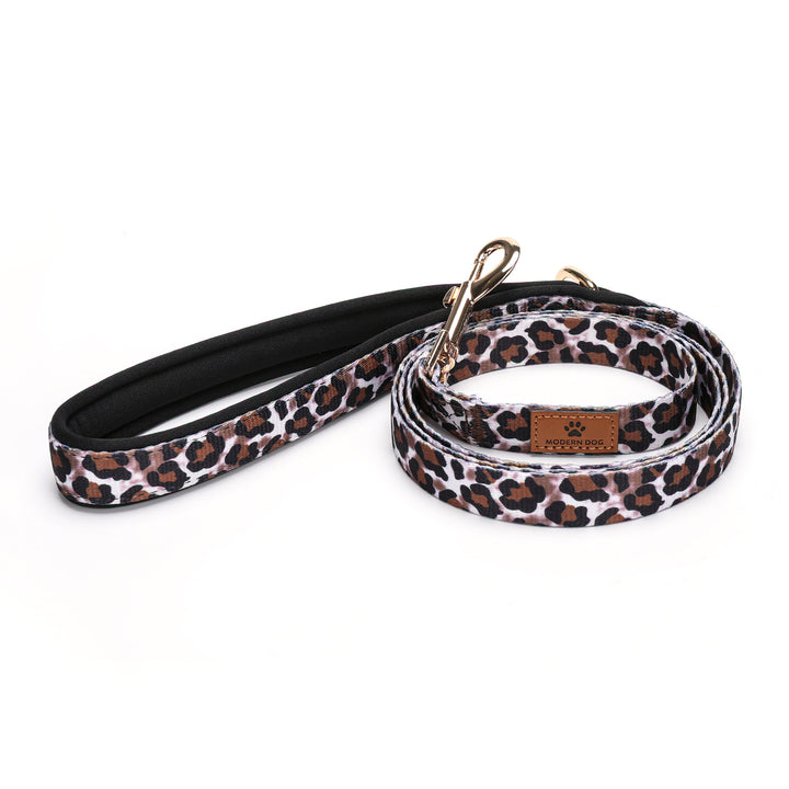 Modern Dog comfort riem Leopard Diamond